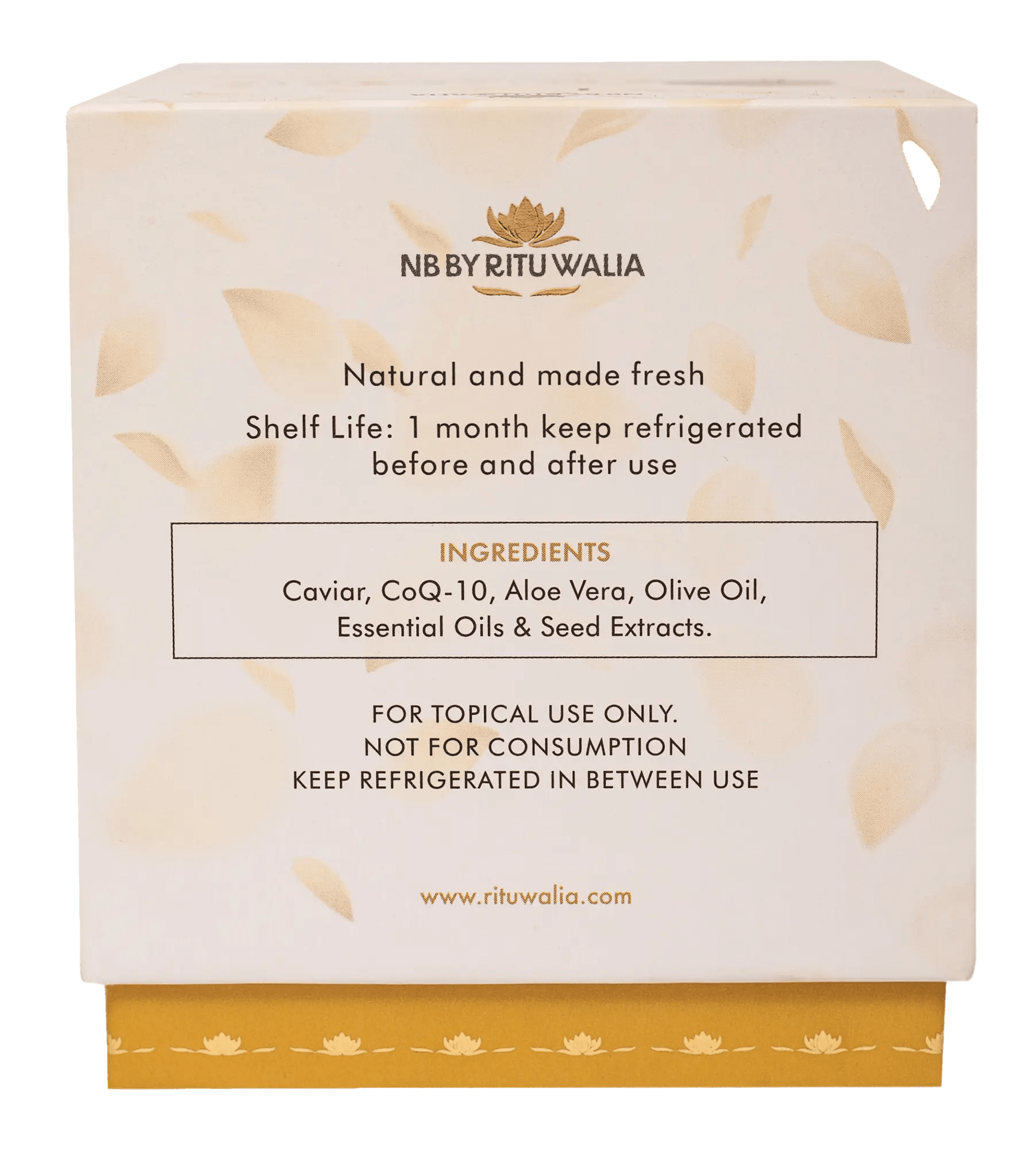 Caviar Gold Anti - Ageing Face Pack | Bio - Active Cold - Pressed - NB by Ritu Walia