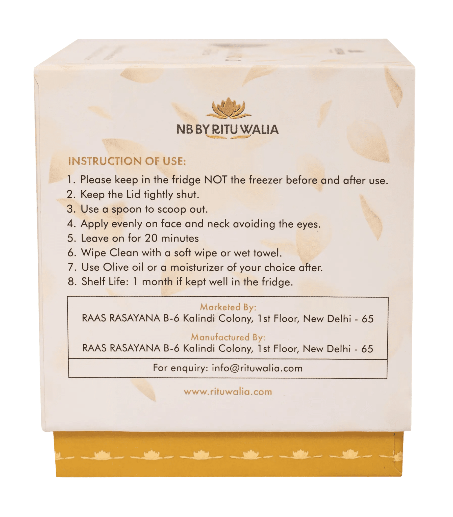 Caviar Gold Anti - Ageing Face Pack | Bio - Active Cold - Pressed - NB by Ritu Walia
