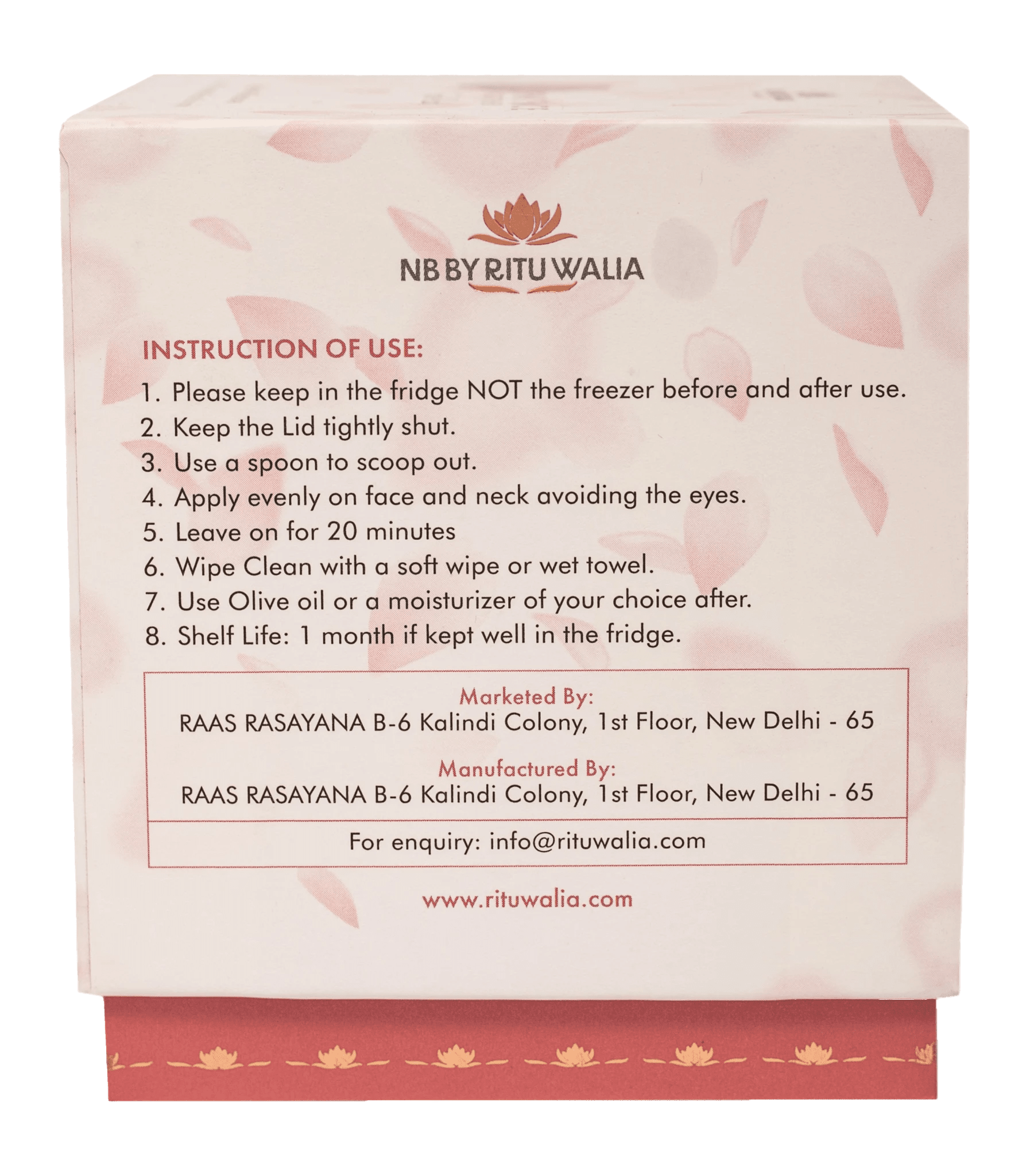 Natural Rose Face Tightening Pack | Bio - Active Skin Firming - NB by Ritu Walia