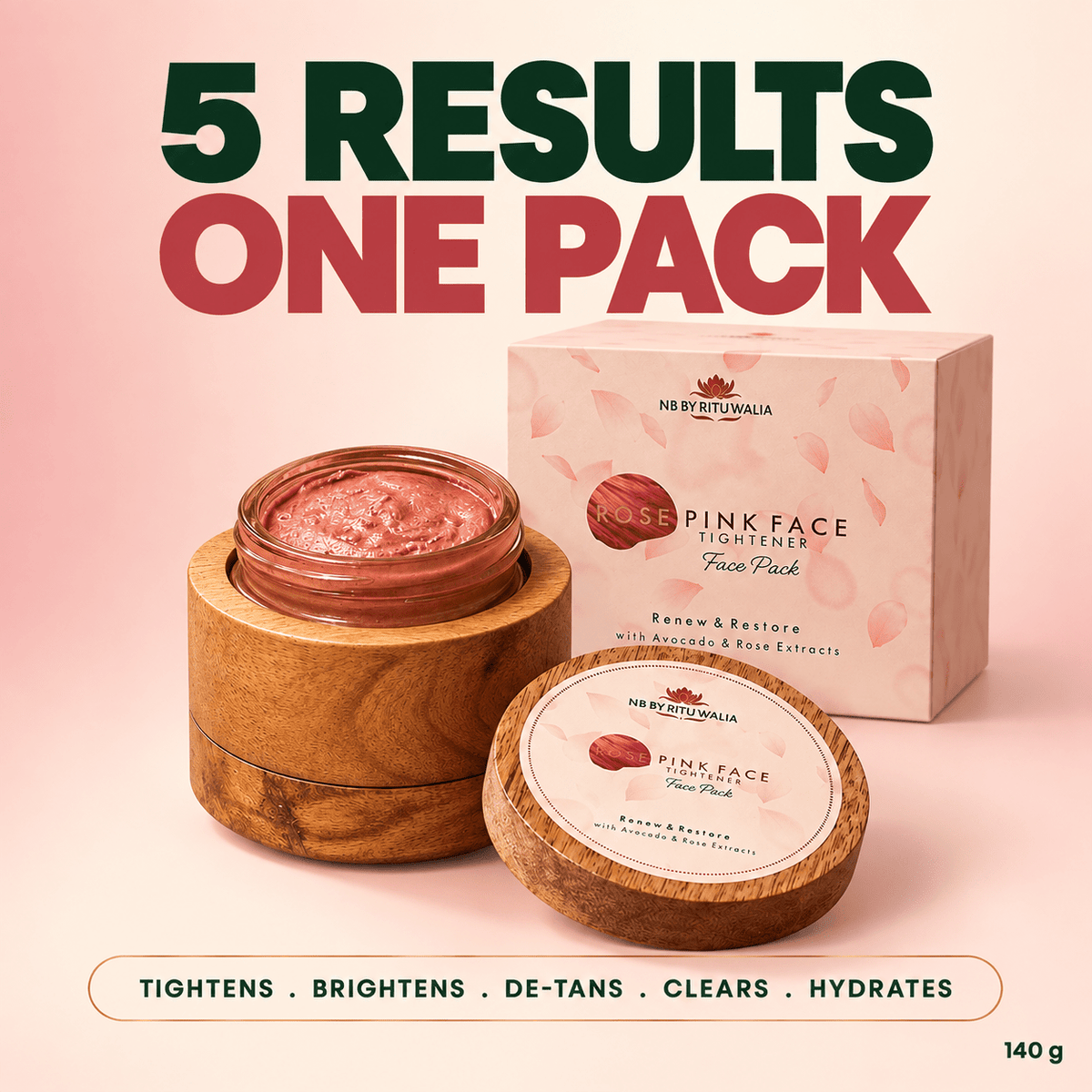 Rose Pink Face Tightener Pack - NB by Ritu Walia